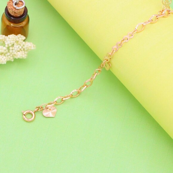 "Rose Gold Butterfly & Flower Charm Anklet, XPAL1037 - Picture 4 of 12